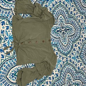 Olive green Off the shoulder Top